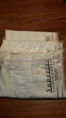 Three pairs of New superior White Chef or Baker Pants Baggy size Medium