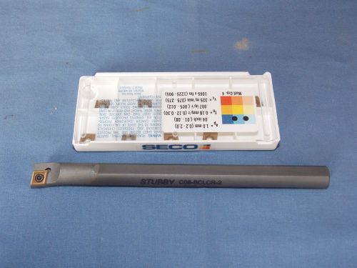 BRAND STUBBY TOOL 3/8&#034; CARBIDE  BORING BAR  WITH 10 SECO CCMT INSERTS