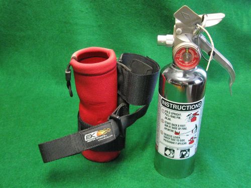 Amerex 1lb chrome drychem fire extinguisher a620 + ek motor sports neoprene case for sale