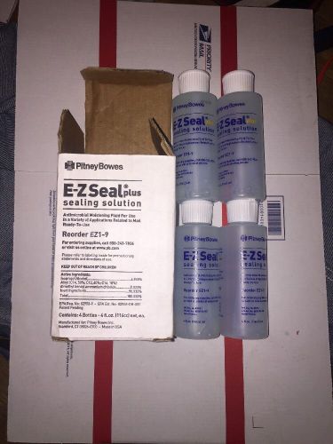4 new 4fl.oz E-Z Seal Plus Sealing Solution-Pitney Bowes  Flip Top Bottle-Lot