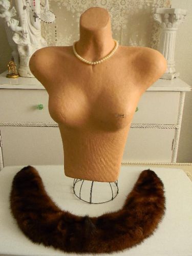 Rare~OLD Vintage Formoselle Hanging Store Display Mannequin Torso~Fur~Pearls~