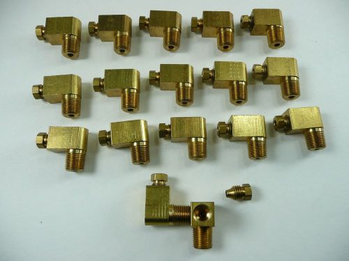 17) High Pressure 90° Brass Compression Tube Fittings 1/8 NPT to 1/8&#034; OD Tubing