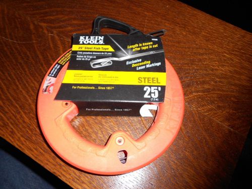 Klein tool 25&#039; 1/8&#039;&#039; wide steel wire puller fish tape laser marked 56000 for sale