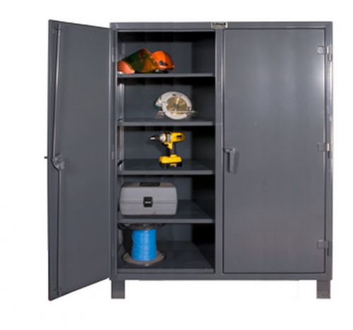 Storage cabinet commercial/industrial - 12 gauge steel - 2 doors - 8 shelves 48w for sale