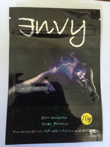 50 Envy 10g EMPTY** mylar ziplock bags (good for crafts incense jewelry)