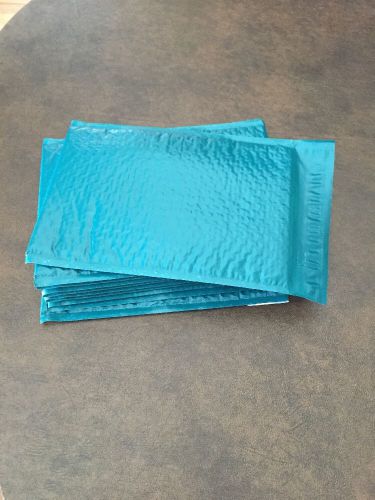 7.25 x 11.25 bubble poly mailers - - lot of 10 - teal for sale