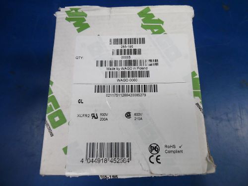 Lot of 5 wago through terminal block 95mm awg 2-0 in factory box pn: 285-195 for sale