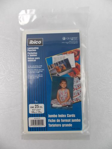Laminating Pouches 4 1/4&#034; x 6 1/4&#034; IBICO #50255 Lot of 2 - 25 Piece Package = 50