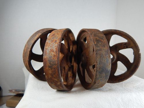 Vintage Stationary Engine Cart Wheels Cast Iron Maytag Gas Hit Miss