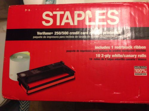 STAPLES Verifone 250/500 Credit Card Receipt Printer Kit New in Box