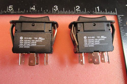 Rocker switch on off on snap dpdt 20a 125 vac 10a 250 vac 3/4hp 21a 14 vdc new ! for sale