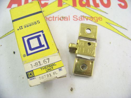 Square d b1.67 b overload relay thermal unit ~ heater for sale