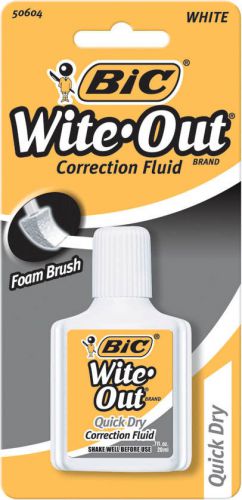 Bic corporation 0.7 oz wite-out quick dry correction fluid with foam set of 6 for sale