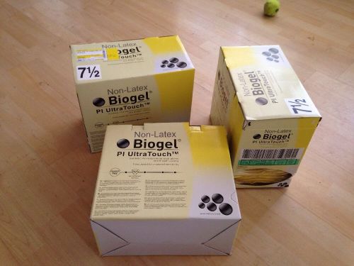 Biogel PI Ultra Touch Non Latex Surgical Gloves - Size 7 1/2 14G135. Two Boxes