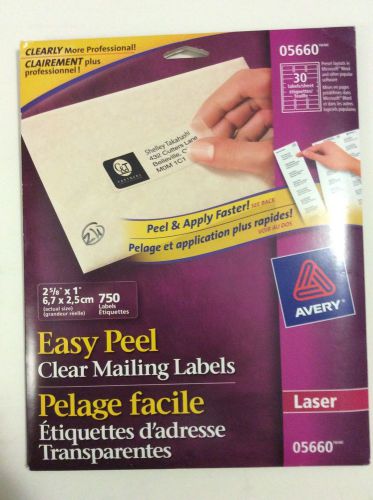AVERY ClearMailing Labels w 720 2 5/8&#034; x 1&#034; labels For LASER Printer