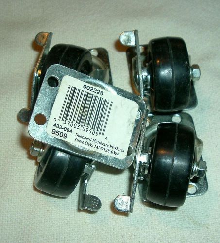 Set of (4) new swivel caster with brakes casters 2 inch nos for sale