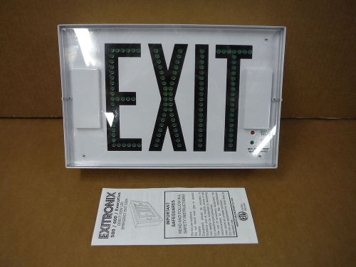 Exitronix Exit Sign White W/ Green LED&#039;s G502-WB-WH-AT Single Face