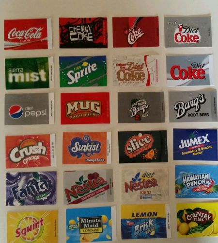 (24) Coke or Soda machine vending label variety pack