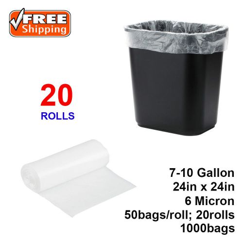 7-10 Gallon 6 Micron 24&#034; x 24&#034; High Density Can Liner / Trash Bag - 1000 / Case