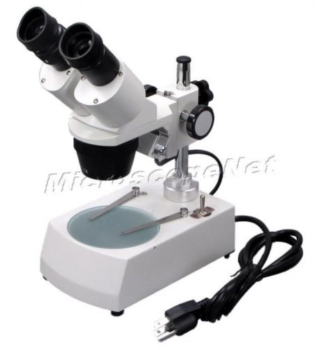 Student binocular stereo microscope 20x-60x + dual lights for sale