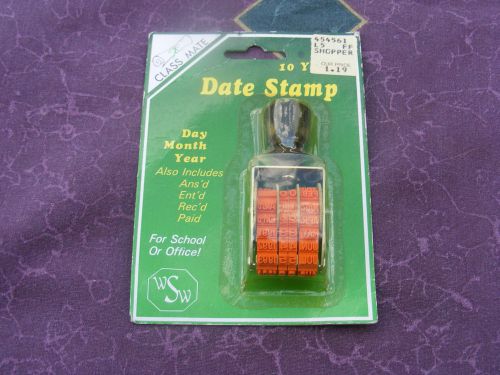 Vintage Class Mate 10 Year Date Stamp &amp; Ans&#039;d,Ent&#039;d,Rec&#039;d,Paid New In Package