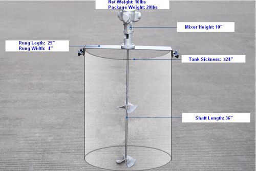 50gallon  pneumatic rung tank barrel mixer for chemical tank for sale