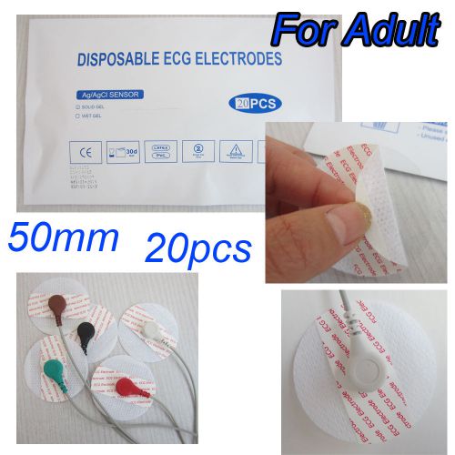 CE Adult Conductive Disposable Electrodes Pad Foam round Ag/AgCI Sensor 50mm