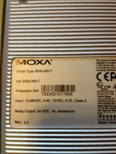 MOXA  EDS-305-T 4 PORT ETHERNET SWITCH
