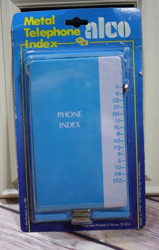 Alco Metal Address Phone Book Vintage Turquoise Blue NOS 1981