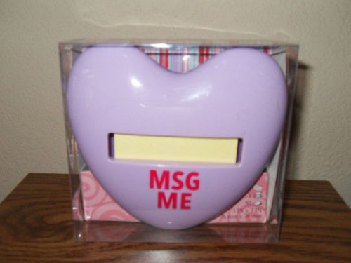 New post it 2 tone blue msg me heart note dispenser free priority ship! for sale