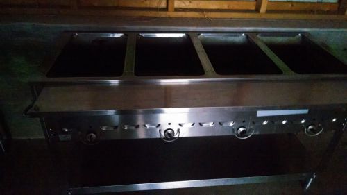 Gas steam table 4 well with inserts