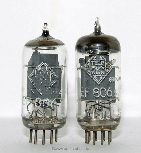 2  EF806s tubes Telefunken &lt;&gt; (EF86 6267)  (502116)  matched pair