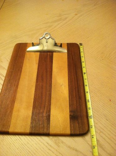 Large Vintage Clipboard I D L Stripes 10&#034; x 14&#034; Solid Wood And Steel Clip Sturdy