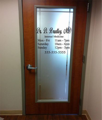 Custom business office hours sign medical office hours sticker window door glass for sale