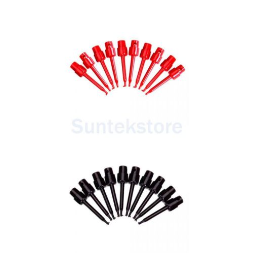 20Pcs Red/Black Mini Hook Clip Grabber Test Probe for Tiny Component SMD IC PCB