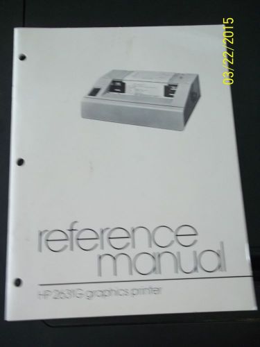 Hewlett Packard 2631G Graphics Printer Reference Manual