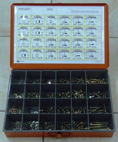 GRADE 8 FASTENER ASSORTMENT (bolts, nuts, washers) 500+ PCS with Storage Case