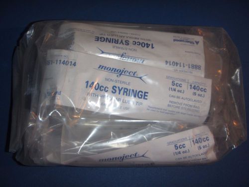 NEW Lot of 6 Monoject 140cc Syringes w/ Luer Tip