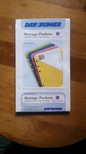 Day Runner Storage Pockets, Assorted Colors, 3.75 x 6.75 Inches (043-175)