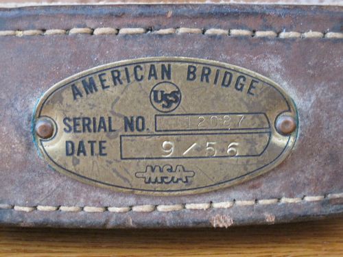 American Bridge Iron Worker Belt, Fantastic Condition 1956 True Collectible!!!
