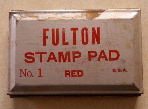 Vintage FULTON No 1 RED INK STAMP PAD