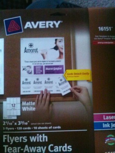 Avery AVE16151 Tear-Away Cards Custom Print Flyers Pack of 120 FREE  SHIPPING! !