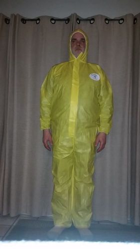 Kosta kg5428 yellow coverall chemical hazmat bunny suit case/25 xl-4xl ship free for sale