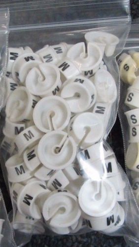 50 Plastic Size Medium Hanger Garment Sizer Tags Markers More Sizes Available