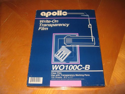 Apollo write-on transparency film WO100C-B 8.5 x 11 100 sheets