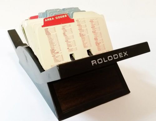Rolodex Black Open V Glide 4” X 2” Card File Includes Cards &amp; A-Z  GL-24