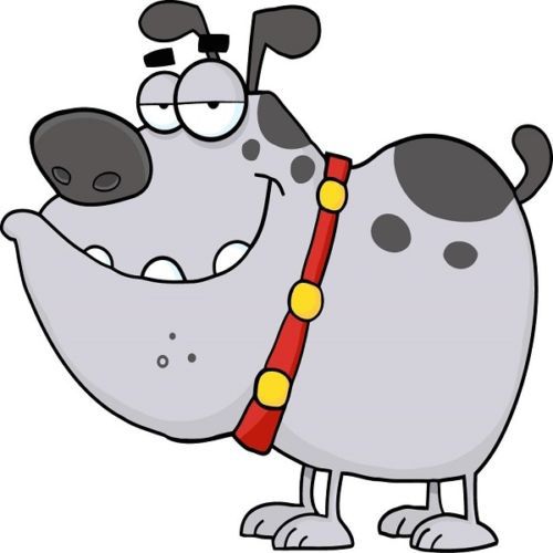 30 Custom Grey Cartoon Dog Personalized Address Labels
