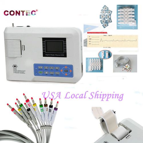 USA Shipping ECG100G Single Channel 12 Leeds Portable ECG/EKG Machine FDA CONTEC