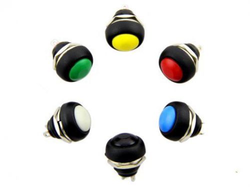 12mm Domed Push Button Pack - Momentary 6 Colored DIY Maker Geek Seeed BOOOLE
