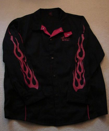 NWOT BSX Welders Jacket SIZE XL Light Welding Black With Red Flames